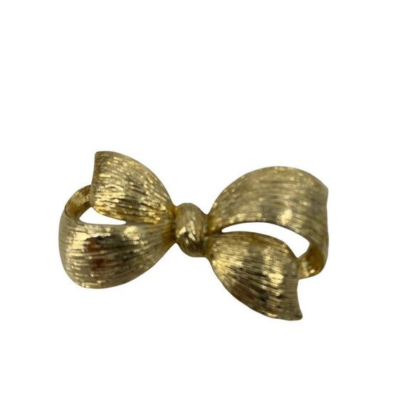 Womens Lot of 5 Brooches Estate Crystal Bow Christmas Fall Maple Leaf 0733 - Picture 3 of 8